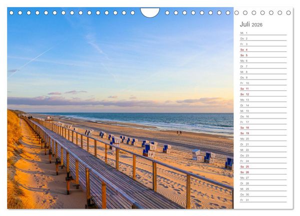 Produktbild: Nodseeinsel Sylt - Impressionen der beliebtesten Insel Deutschlands (Wandkalender 2026 DIN A4 quer), CALVENDO Monatskalender