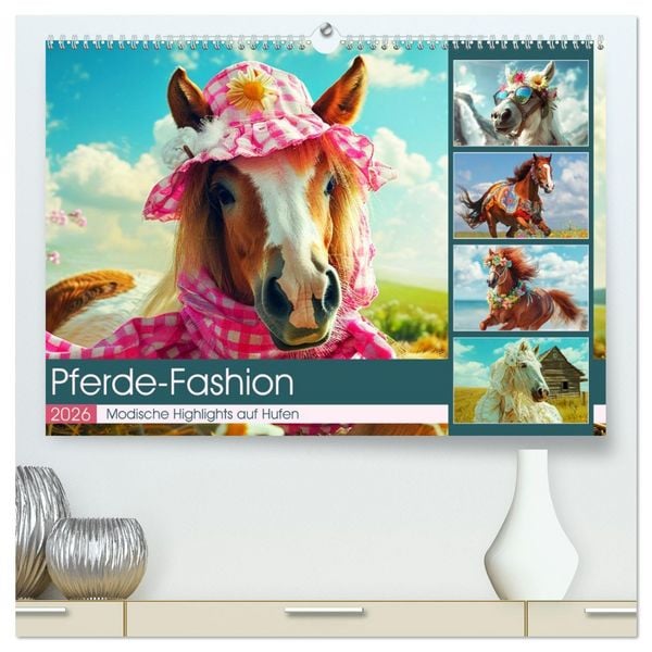 Pferde-Fashion. Modische Highlights auf Hufen (hochwertiger Premium Wandkalender 2026 DIN A2 quer), Kunstdruck in Hochglanz