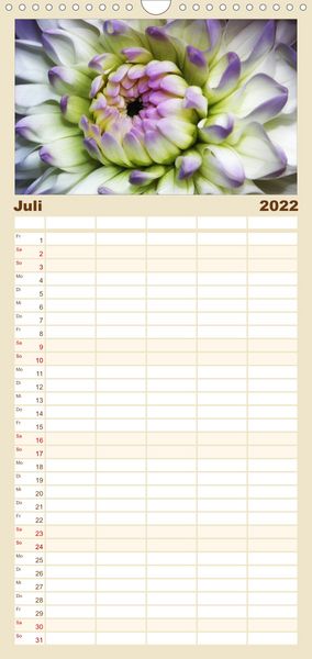Produktbild: Familienplaner Floral Portraits - Blumen Impression (Wandkalender 2022 , 21 cm x 45 cm, hoch)