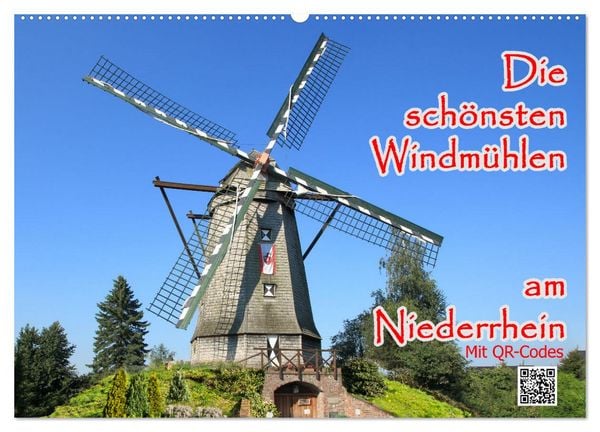 Produktbild: Die sch&ouml;nsten Windm&uuml;hlen am Niederrhein (Wandkalender 2026 DIN A2 quer), CALVENDO Monatskalender