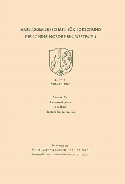 Produktbild: Stammesreligionen im s&uuml;dlichen Tanganyika-Territorium