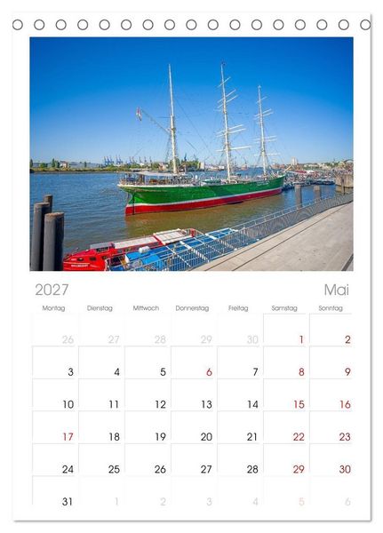 Produktbild: Tischplaner 2027 - Hamburg - Zwischen Alster und Elbe (A5 Tischkalender zum Aufstellen) CALVENDO