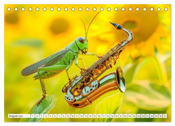 Produktbild: Konzert der Natur - Insekten spielen Musikinstrumente (Tischkalender 2026 DIN A5 quer), CALVENDO Monatskalender