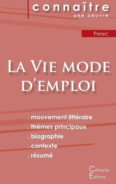 Produktbild: Fiche de lecture La Vie mode d'emploi de Perec (analyse litt&eacute;raire de r&eacute;f&eacute;rence et r&eacute;sum&eacute; complet)