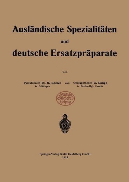 Produktbild: Ausl&auml;ndische Spezialit&auml;ten und deutsche Ersatzpr&auml;parate