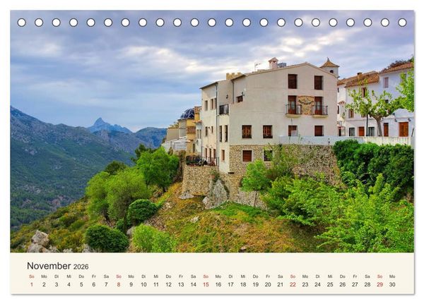 Produktbild: El Castell de Guadalest - In der Berglandschaft der Costa Blanca (Tischkalender 2026 DIN A5 quer), CALVENDO Monatskalender