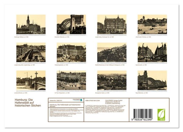 Produktbild: Hamburg: Die Hafenstadt auf historischen Stichen (Wandkalender 2026 DIN A4 quer), CALVENDO Monatskalender