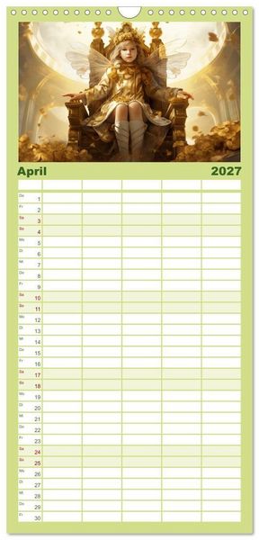 Produktbild: Familienplaner 2027 - Hallo! Ich bin die Honigbiene mit 5 Spalten (Wandkalender, 21 x 45 cm) CALVENDO
