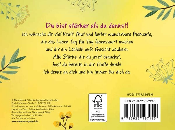 Produktbild: Ich w&uuml;nsche dir Kraft f&uuml;r jeden Tag