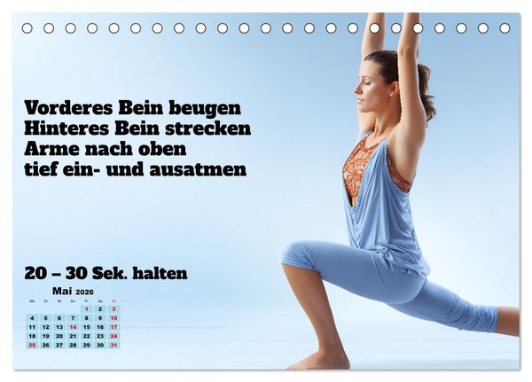 Produktbild: Yoga Kalender - &Uuml;bungen und Meditation f&uuml;r jeden Monat (Tischkalender 2026 DIN A5 quer), CALVENDO Monatskalender