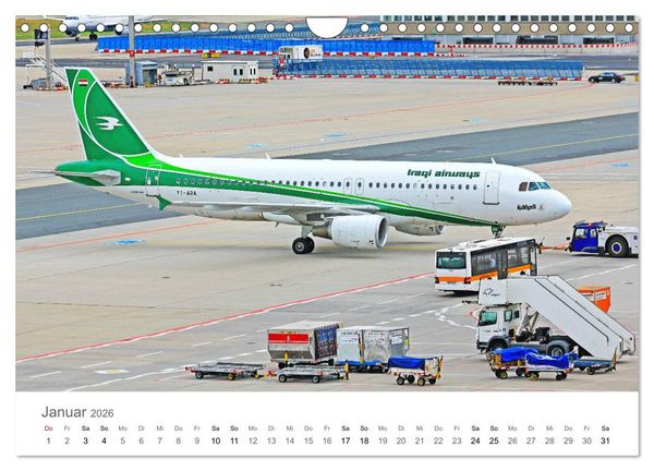 Produktbild: Gro&szlig;e und kleine Flieger am Flughafen (Wandkalender 2026 DIN A4 quer), CALVENDO Monatskalender