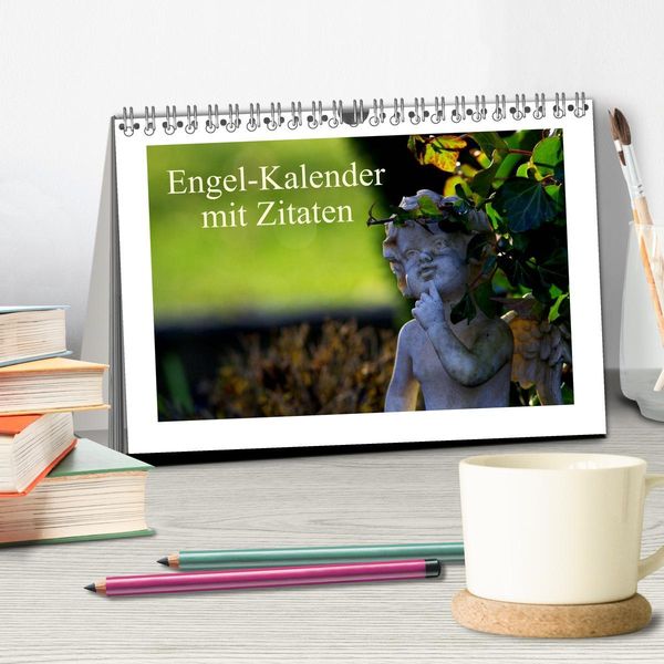 Produktbild: Engel-Kalender mit Zitaten (Tischkalender 2026 DIN A5 quer), CALVENDO Monatskalender