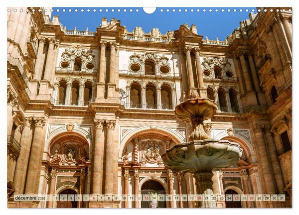 Produktbild: La belle Andalousie: S&eacute;ville - M&aacute;laga - Grenade - Ronda - Antequera (Calendrier mural 2026 DIN A3 vertical), CALVENDO calendrier mensuel