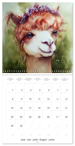 Produktbild: Alpagas du c&oelig;ur (Calendrier mural carr&eacute; 2026 30x30 cm) Calendrier double avec une page pour vos prises de notes