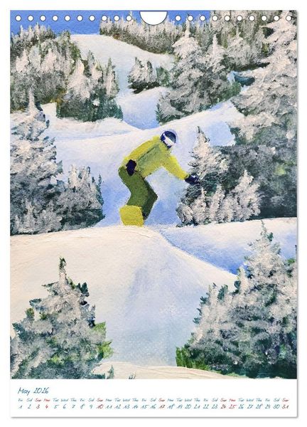 Produktbild: Colourful snowboard power world (Wall Calendar 2026 DIN A4 portrait), CALVENDO 12 Month Wall Calendar