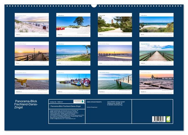 Produktbild: Panorama-Blick Fischland-Darss-Zingst (Wandkalender 2026 DIN A2 quer), CALVENDO Monatskalender