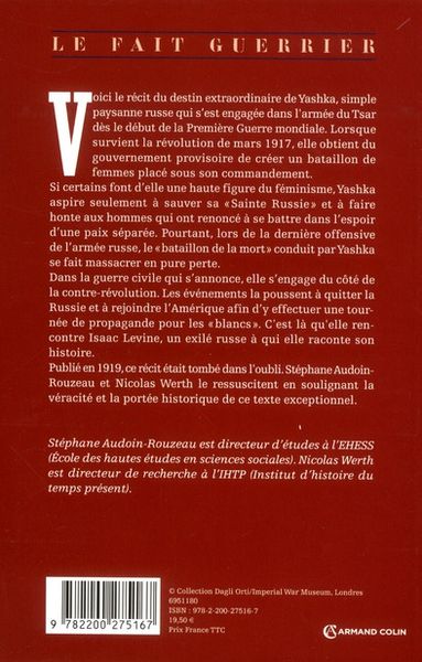 Produktbild: Yashka, journal d'une femme combattante : Russie, 1914-1917