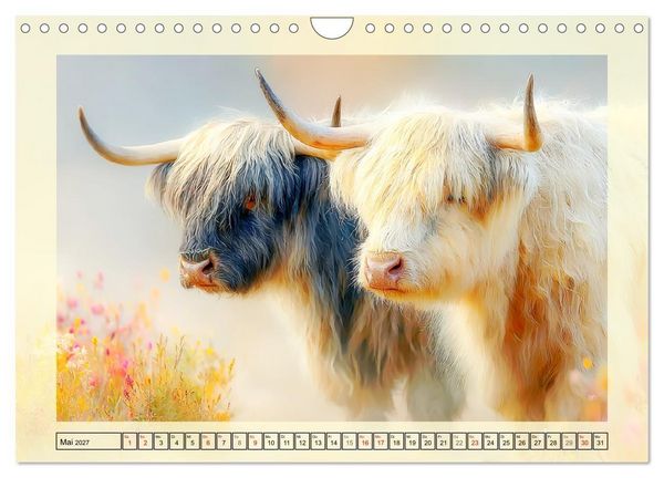 Produktbild: Hochlandrinder. Sanftm&uuml;tige Schotten im dichten Fell (Wandkalender 2027 DIN A4 quer), CALVENDO Monatskalender