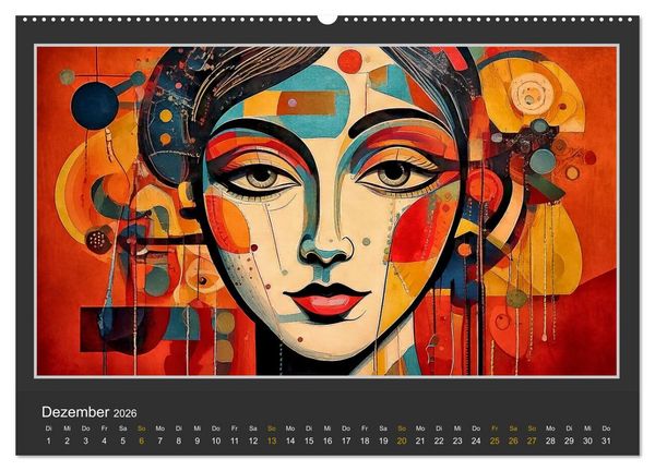 Produktbild: Frauenportr&auml;ts mit dekonstruktivem Ansatz (Wandkalender 2026 DIN A2 quer), CALVENDO Monatskalender