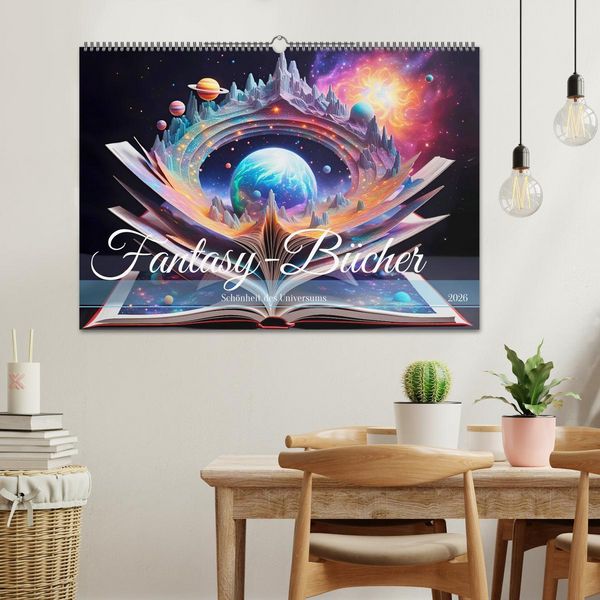 Produktbild: Fantasy-B&uuml;cher Sch&ouml;nheit des Universums (Wandkalender 2026 DIN A2 quer), CALVENDO Monatskalender