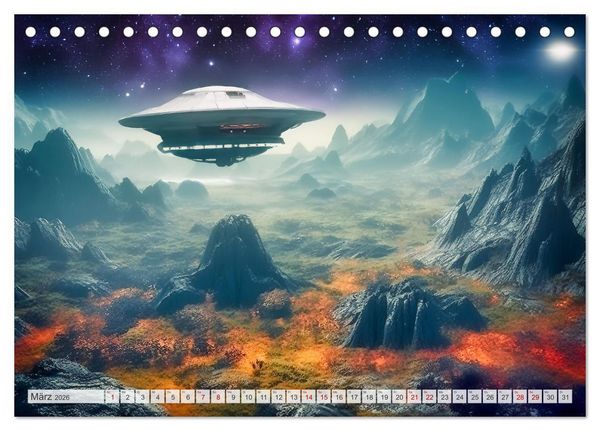 Produktbild: Extraterrestrisch - Auf fremden Planeten (Tischkalender 2026 DIN A5 quer), CALVENDO Monatskalender