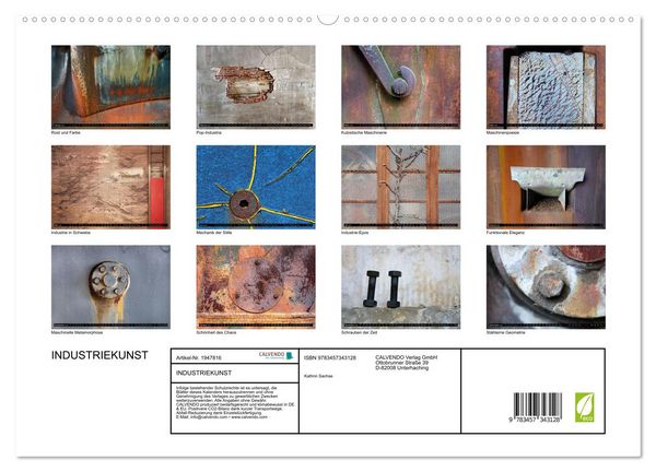 Produktbild: INDUSTRIEKUNST (hochwertiger Premium Wandkalender 2026 DIN A2 quer), Kunstdruck in Hochglanz