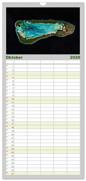 Produktbild: Familienplaner 2026 - Die Erde aus dem All mit 5 Spalten (Wandkalender, 21 x 45 cm) CALVENDO