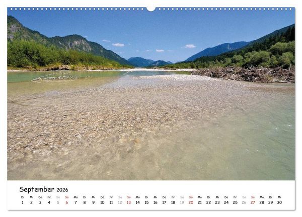 Produktbild: Wundersch&ouml;nes Isartal 2026 (hochwertiger Premium Wandkalender 2026 DIN A2 quer), Kunstdruck in Hochglanz