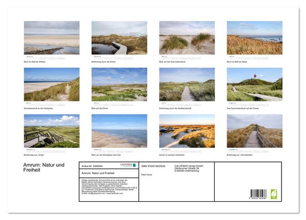 Produktbild: Amrum: Natur und Freiheit (Wandkalender 2026 DIN A2 quer), CALVENDO Monatskalender