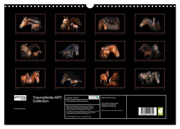 Produktbild: Traumpferde-ART-Collection (Wandkalender 2026 DIN A3 quer), CALVENDO Monatskalender