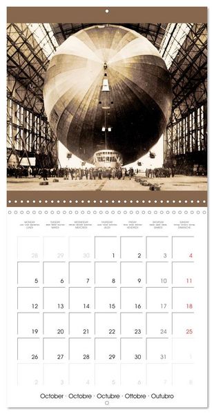 Produktbild: Airships &ndash; Zeppelins on historic postcards (Wall Calendar 2026 12 &times; 12 Inch) CALVENDO 12 Month Wall Calendar