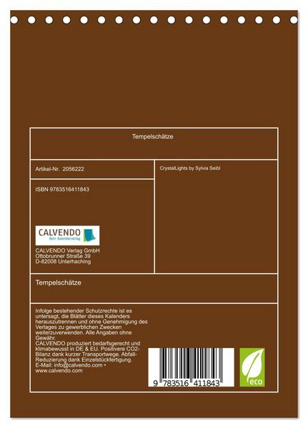 Produktbild: Tempelsch&auml;tze (Tischkalender 2026 DIN A5 hoch), CALVENDO Monatskalender