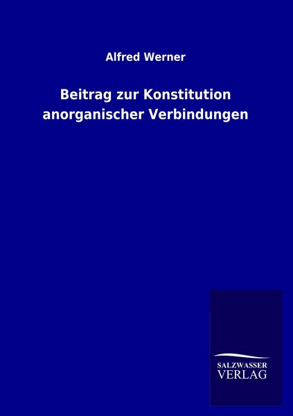 Produktbild: Beitrag zur Konstitution anorganischer Verbindungen