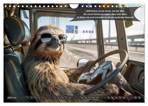 Produktbild: Tierisch lustige LKW-Fahrer (Wandkalender 2026 DIN A4 quer), CALVENDO Monatskalender