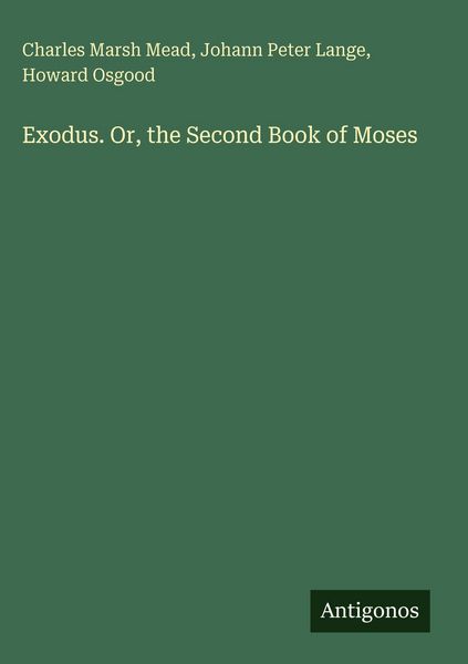 Produktbild: Exodus. Or, the Second Book of Moses