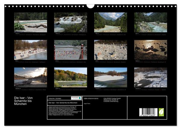 Produktbild: Die Isar - Von Scharnitz bis M&uuml;nchen (Wandkalender 2026 DIN A3 quer), CALVENDO Monatskalender