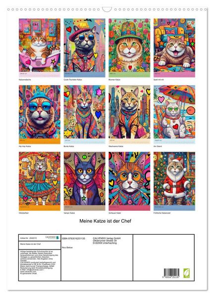 Produktbild: Meine Katze ist der Chef (Wandkalender 2026 DIN A2 hoch), CALVENDO Monatskalender