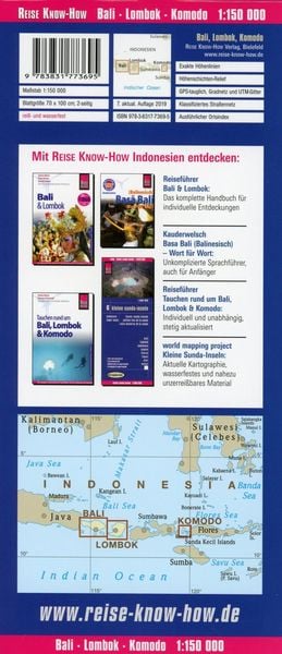 Reise Know-How Landkarte Bali, Lombok