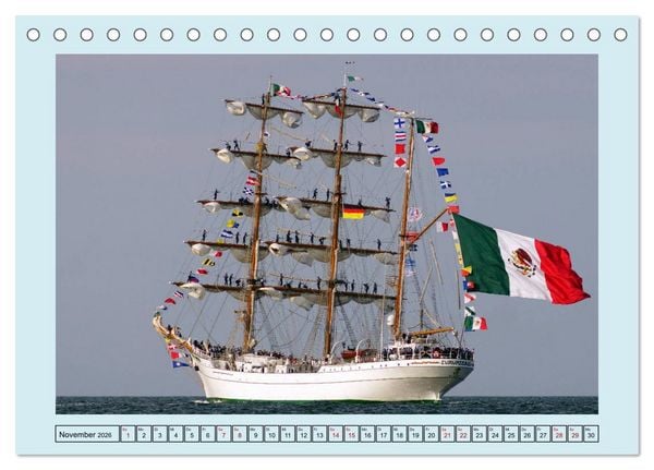Produktbild: Segelschulschiffe aus aller Welt (Tischkalender 2026 DIN A5 quer), CALVENDO Monatskalender