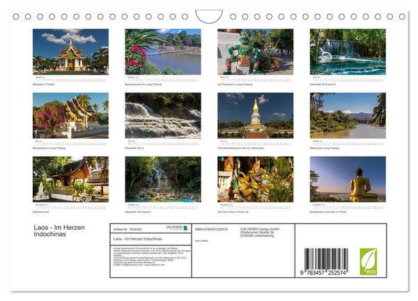 Produktbild: Laos - Im Herzen Indochinas (Wandkalender 2026 DIN A4 quer), CALVENDO Monatskalender