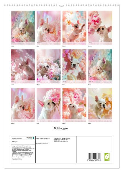 Produktbild: Bulldoggen (hochwertiger Premium Wandkalender 2026 DIN A2 hoch), Kunstdruck in Hochglanz