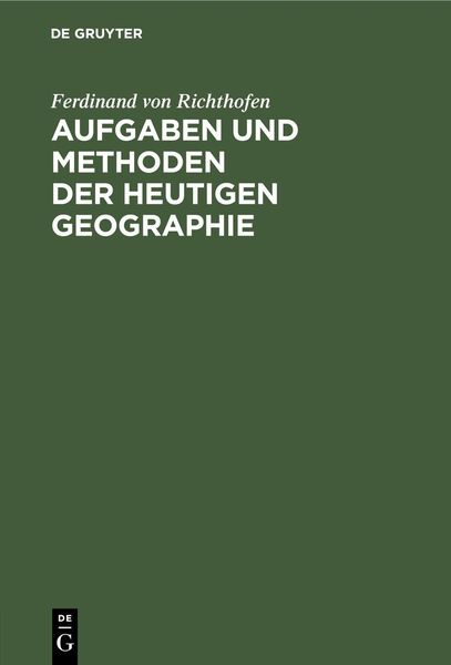 Produktbild: Aufgaben und Methoden der Heutigen Geographie