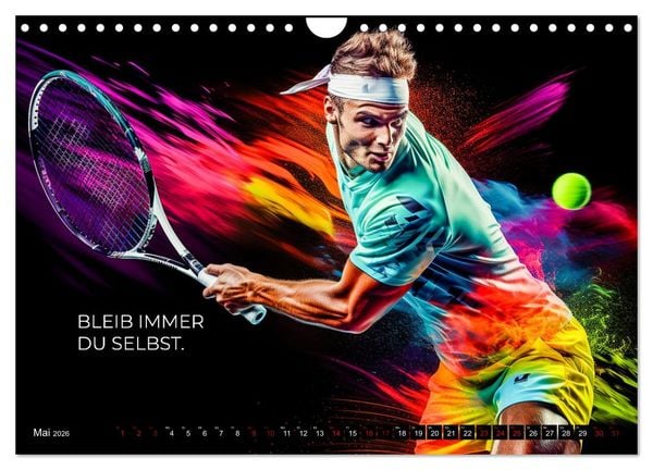 Produktbild: Tennis und Motivation (Wandkalender 2026 DIN A4 quer), CALVENDO Monatskalender