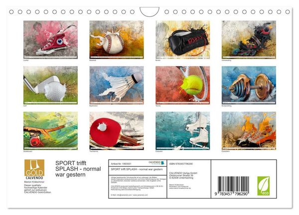 Produktbild: SPORT trifft SPLASH - normal war gestern (Wandkalender 2026 DIN A4 quer), CALVENDO Monatskalender