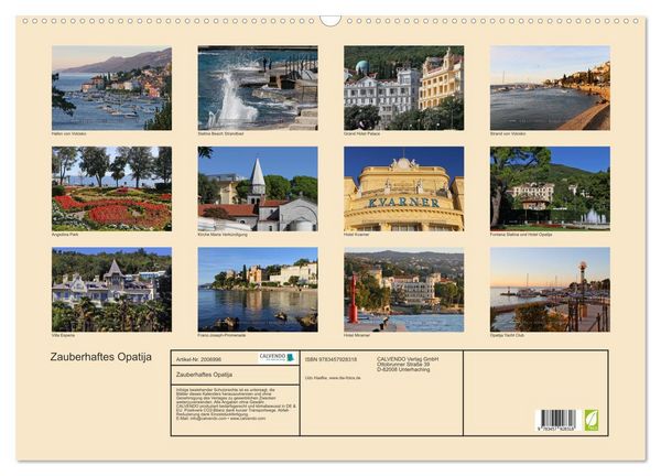 Produktbild: Zauberhaftes Opatija (Wandkalender 2026 DIN A2 quer), CALVENDO Monatskalender