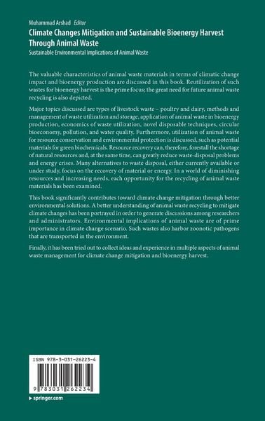 Produktbild: Climate Changes Mitigation and Sustainable Bioenergy Harvest Through Animal Waste