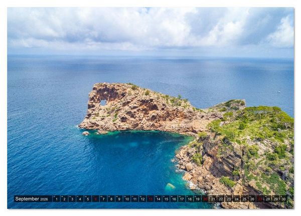 Produktbild: Mallorca - einzigartige Luftbildaufnahmen (Tischkalender 2026 DIN A5 quer), CALVENDO Monatskalender