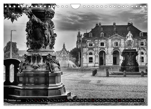 Produktbild: Dresden Faszination Schwarz Weiss (Wandkalender 2026 DIN A4 quer), CALVENDO Monatskalender
