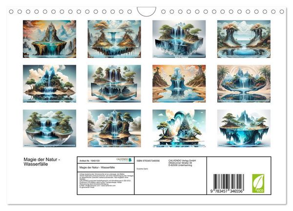 Produktbild: Magie der Natur - Wasserf&auml;lle (Wandkalender 2026 DIN A4 quer), CALVENDO Monatskalender