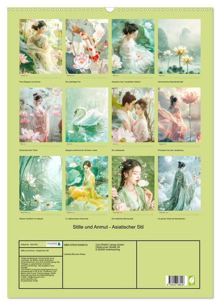 Produktbild: Stille und Anmut - Asiatischer Stil (Wandkalender 2026 DIN A2 hoch), CALVENDO Monatskalender